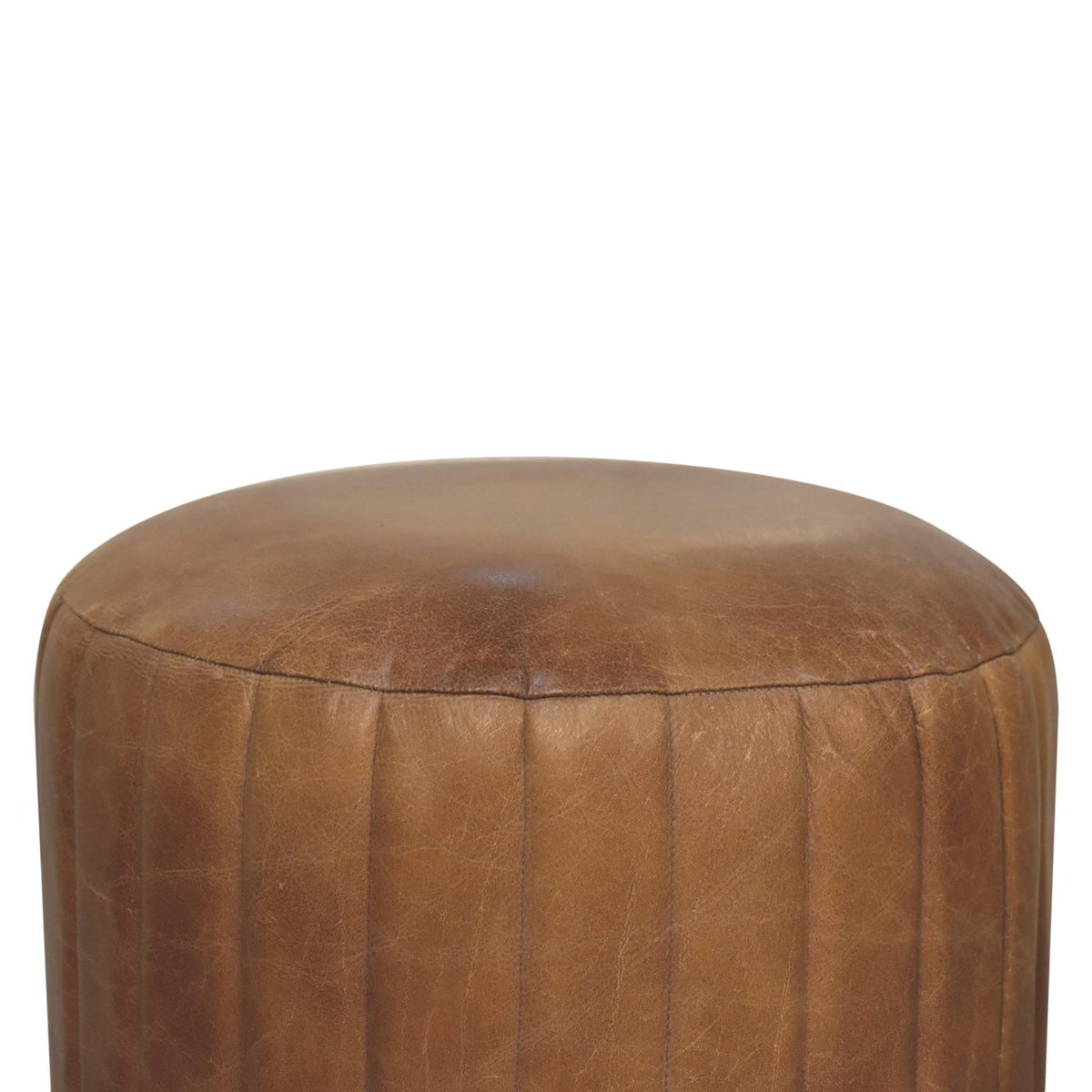 Sutton Buffalo Leather Compact Footstool