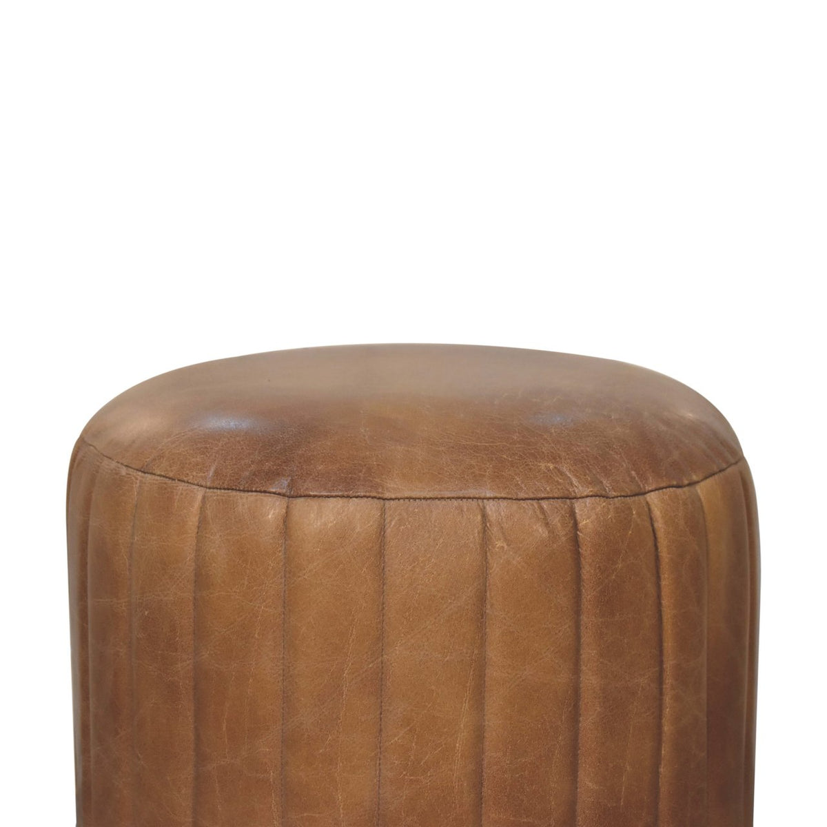 Sutton Buffalo Leather Compact Footstool
