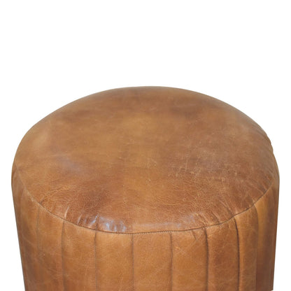Sutton Buffalo Leather Compact Footstool