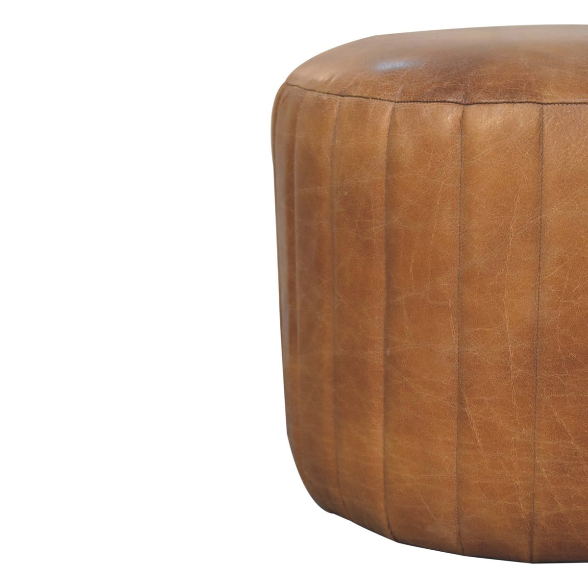 Sutton Buffalo Leather Compact Footstool