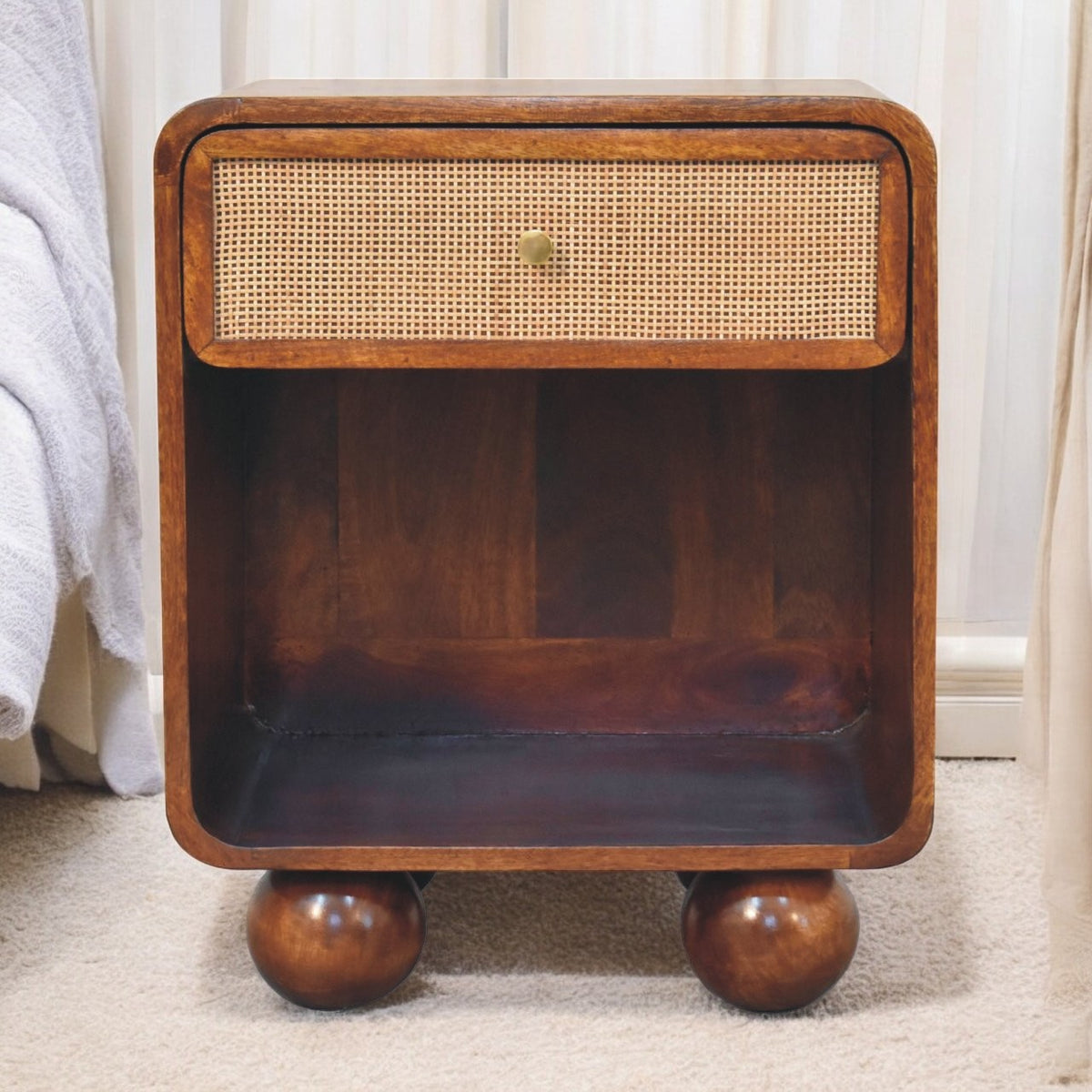 Malibu Rattan Woven 1 Drawer Nightstand