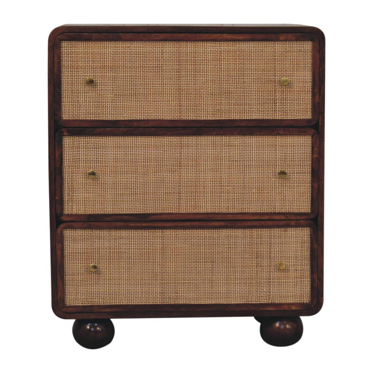 Malibu Rattan Woven 3 Drawer Wood Chest