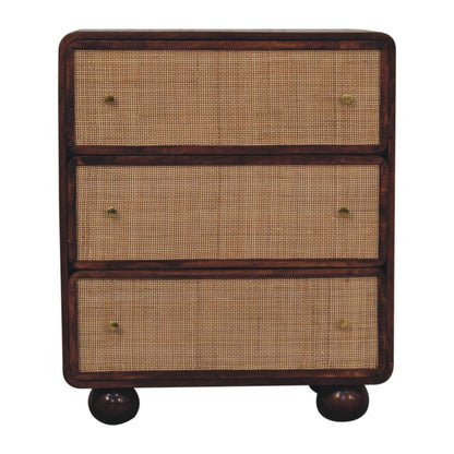 Malibu Rattan Woven 3 Drawer Wood Chest