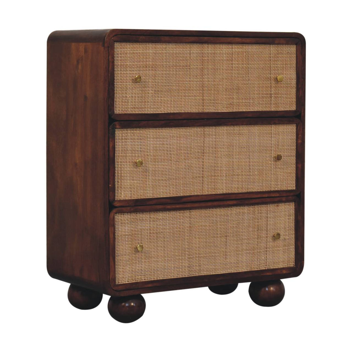 Malibu Rattan Woven 3 Drawer Wood Chest