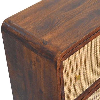 Malibu Rattan Woven 3 Drawer Wood Chest