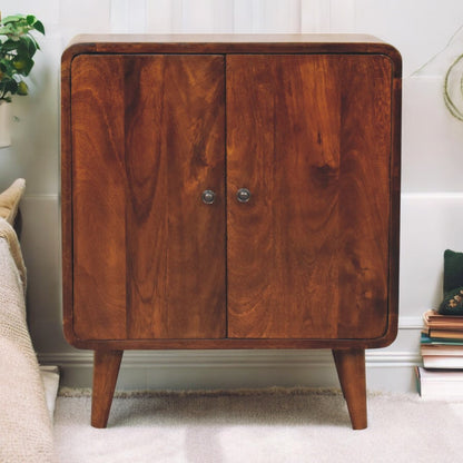 Small Chestnut Wood 2 Door Storage Cabinet