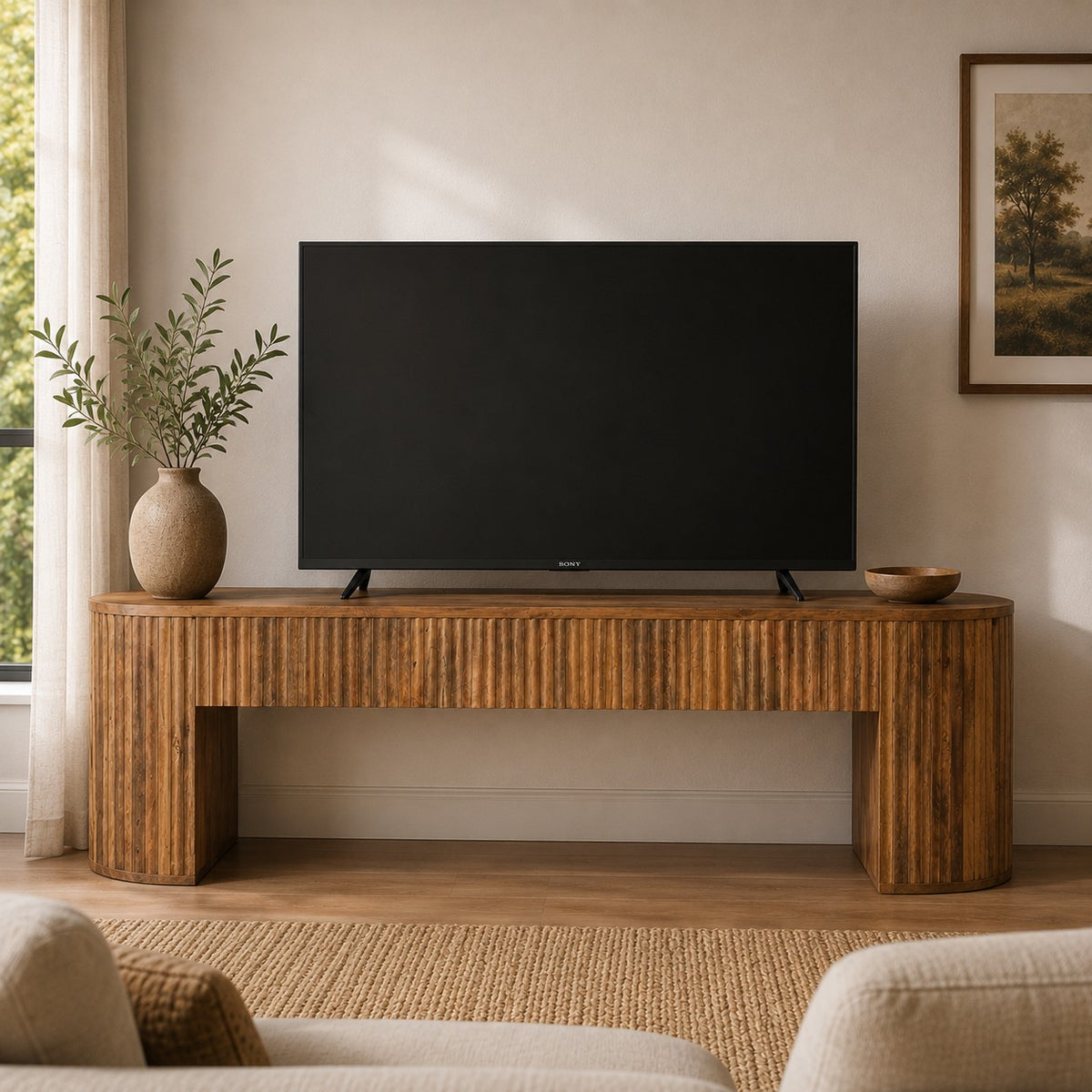 Portland Solid Wood Straight TV Console