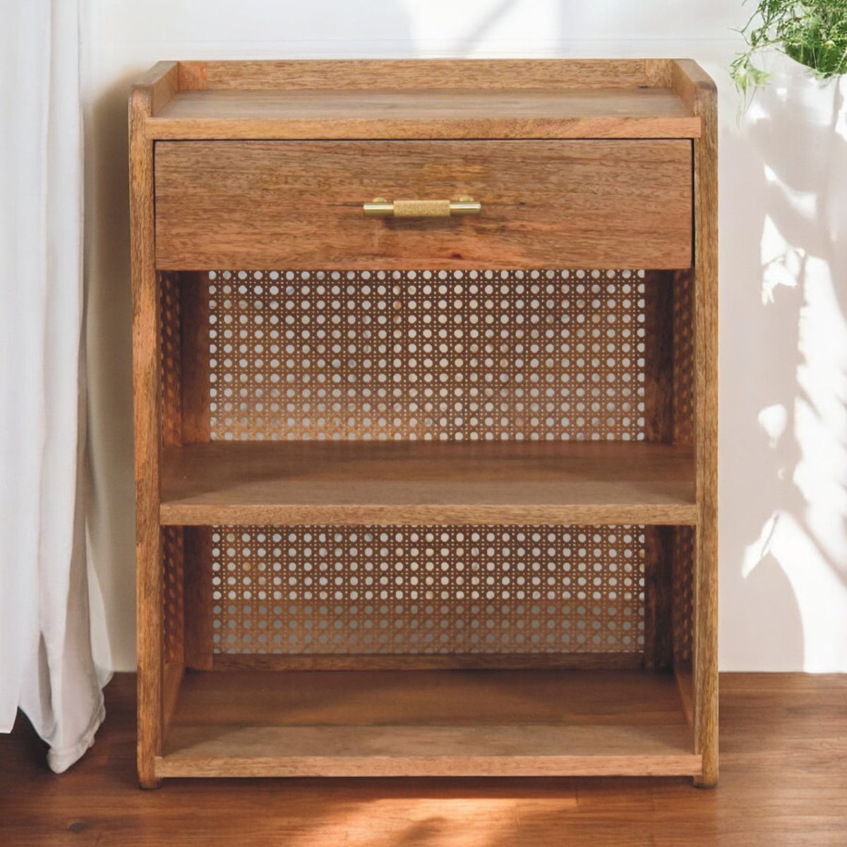 Malibu Rattan T-Bar Open Nightstand