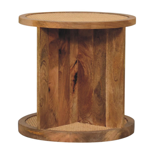 Malibu Rattan Woven Wood Corner End Table