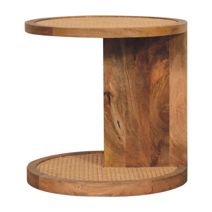 Malibu Rattan Woven Wood Corner End Table