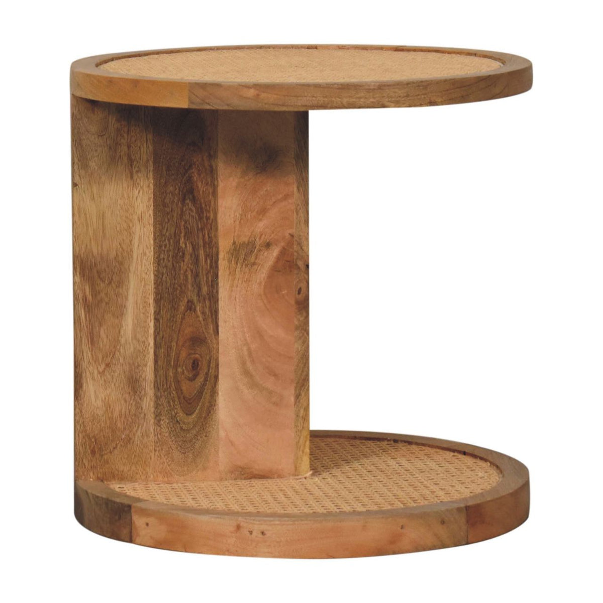 Malibu Rattan Woven Wood Corner End Table