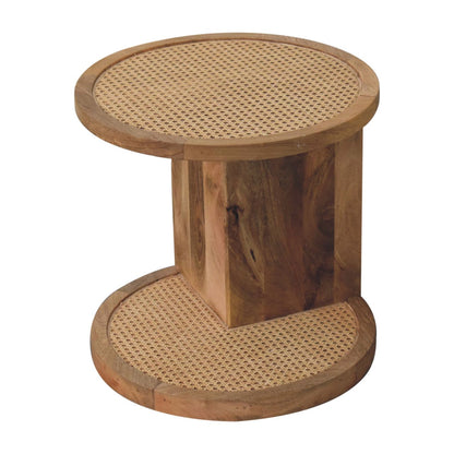 Malibu Rattan Woven Wood Corner End Table