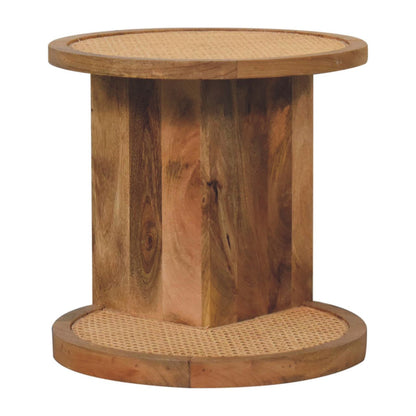 Malibu Rattan Woven Wood Corner End Table