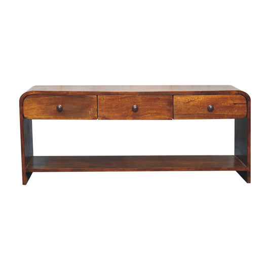 Dallas Slim Chestnut 3 Drawer Media Console