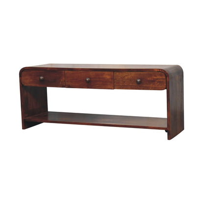 Dallas Slim Chestnut 3 Drawer Media Console