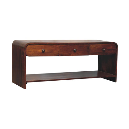 Dallas Slim Chestnut 3 Drawer Media Console