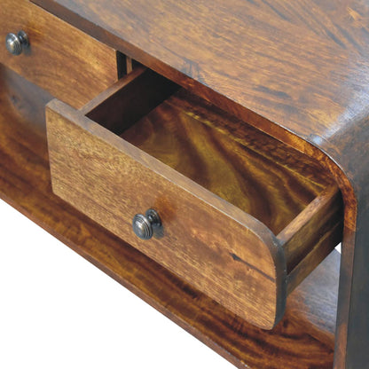 Dallas Slim Chestnut 3 Drawer Media Console