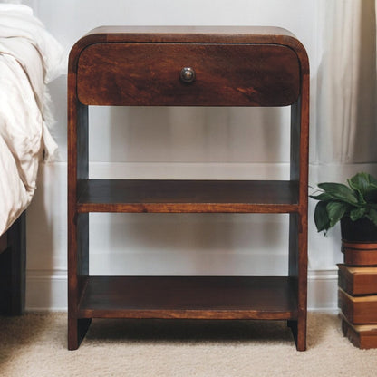 Dallas Solid Wood 1 Drawer Nightstand