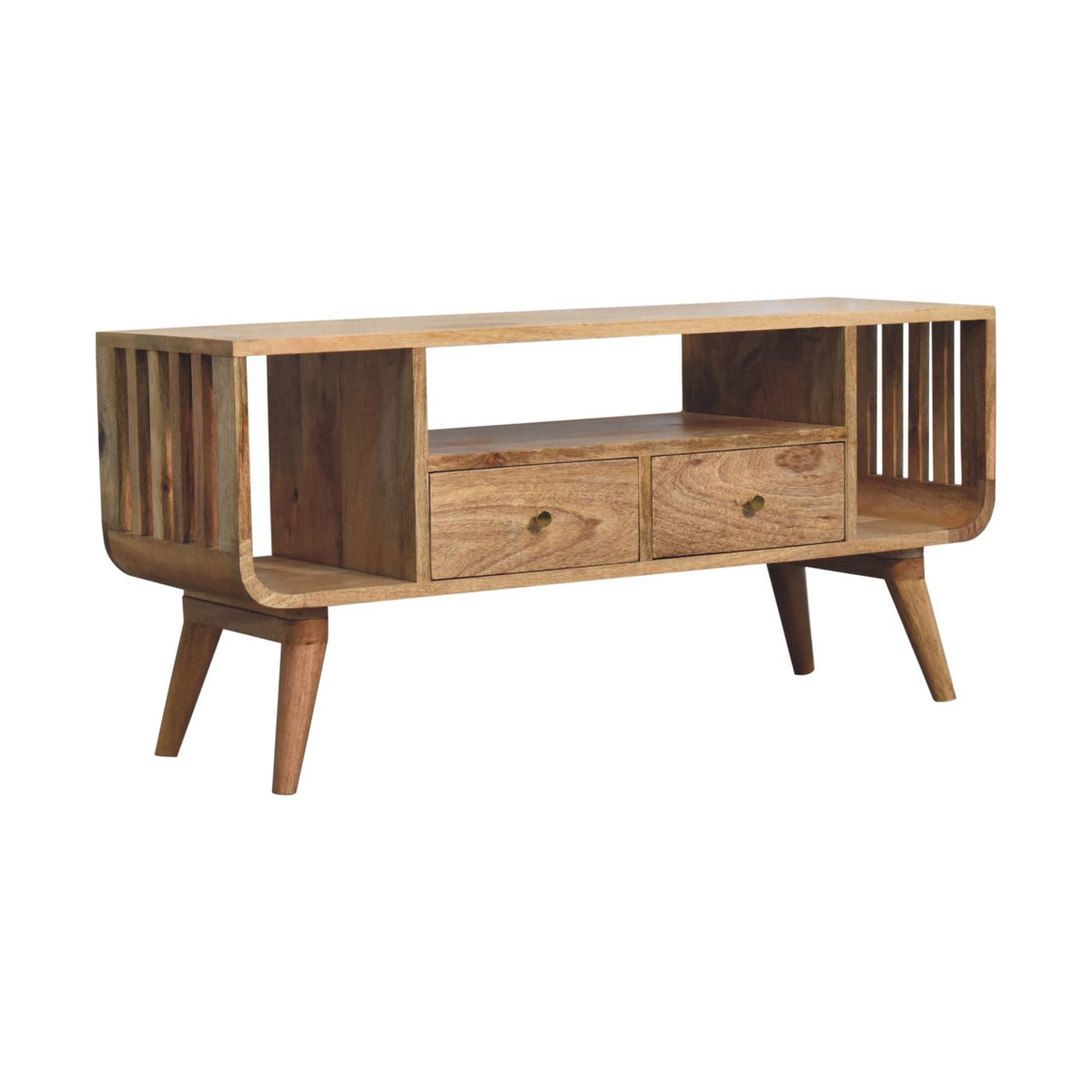 Portland Solid Wood 2 Drawer TV Console