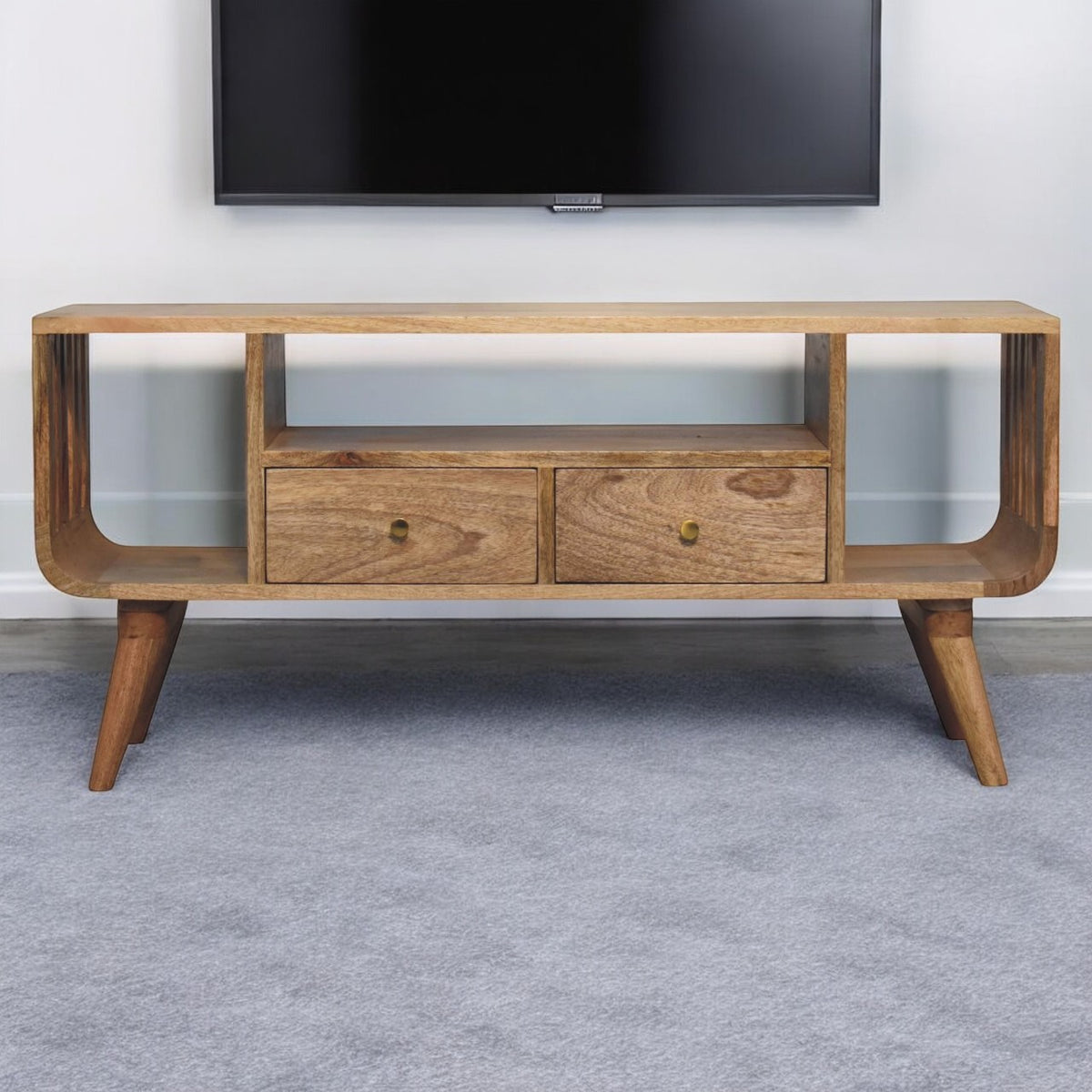 Portland Solid Wood 2 Drawer TV Console