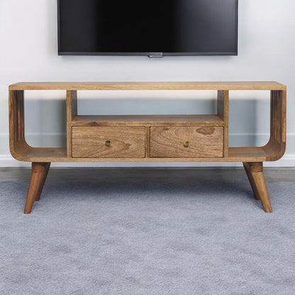 Portland Solid Wood 2 Drawer TV Console