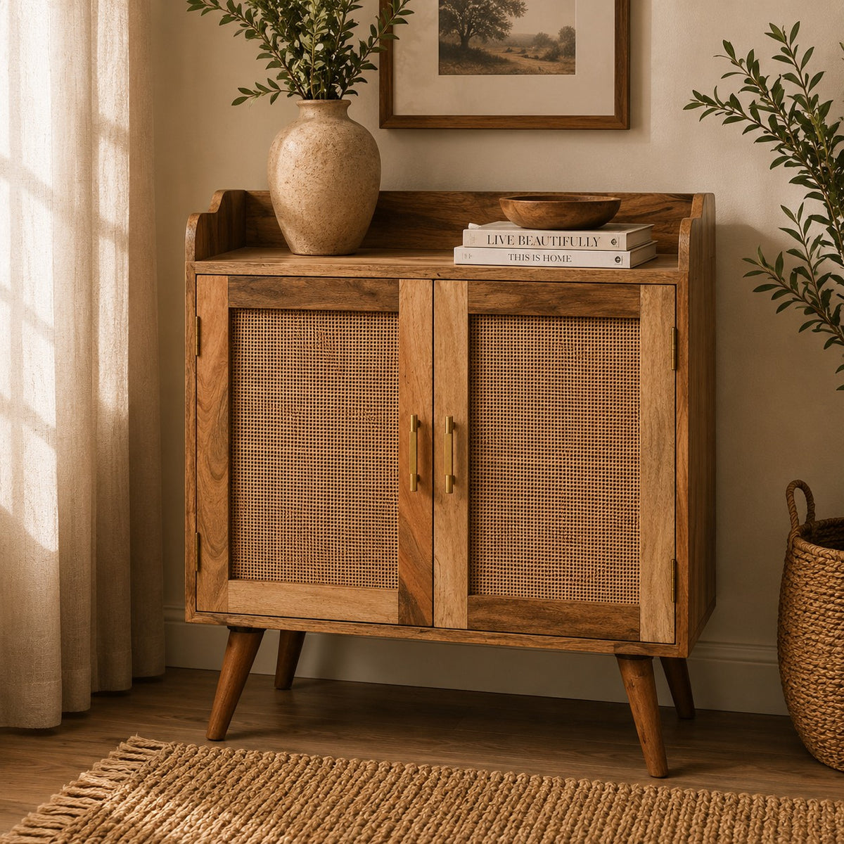 Malibu Rattan T-Bar Cabinet
