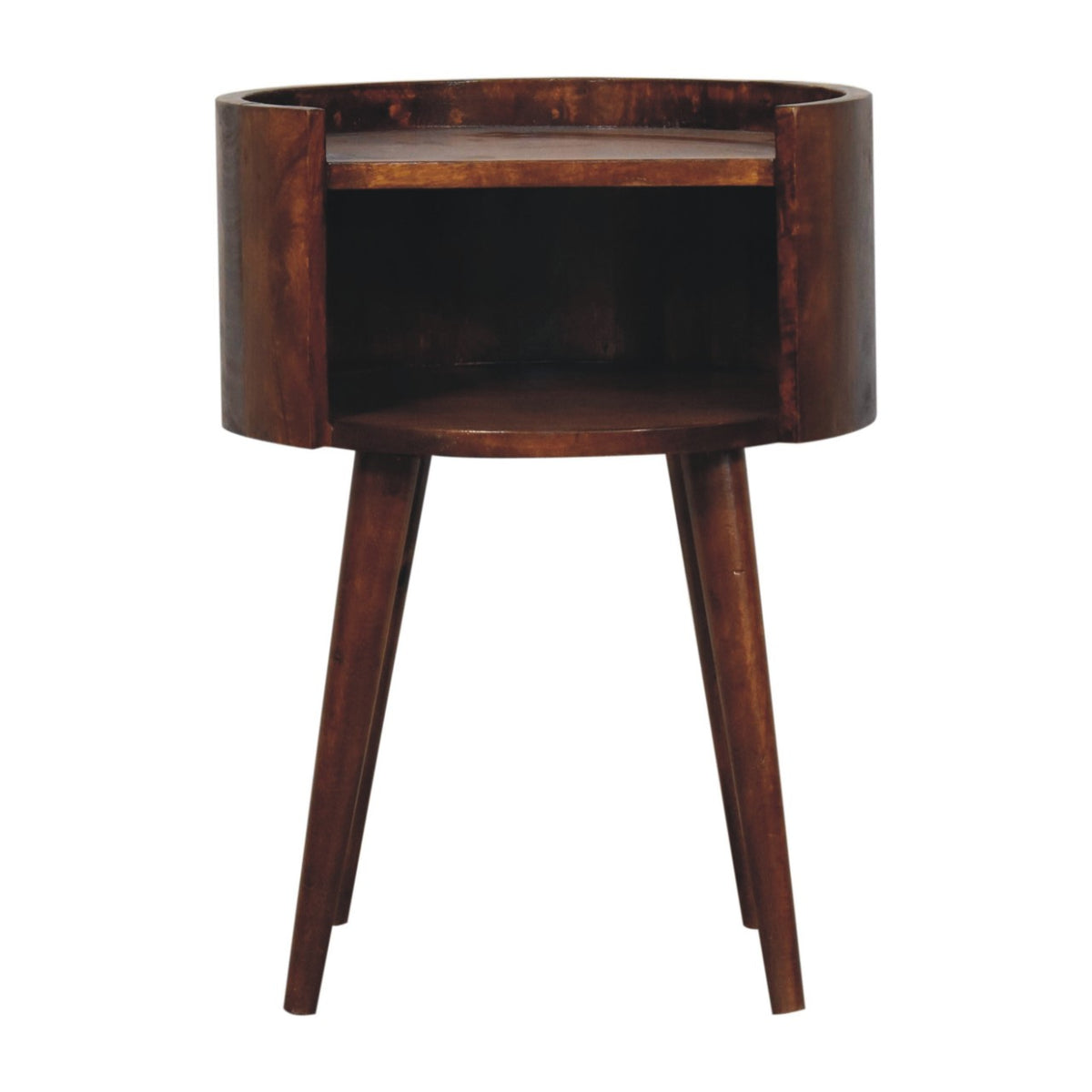 Camden Chestnut Round Open Nightstand
