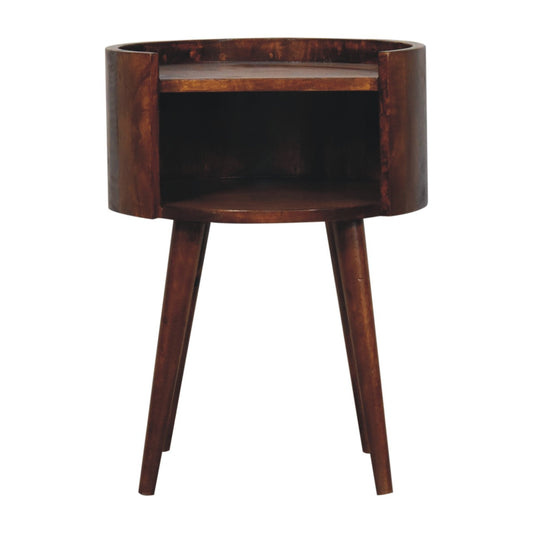 Camden Chestnut Round Open Nightstand