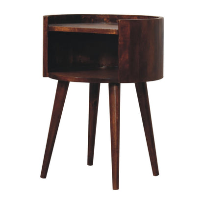 Camden Chestnut Round Open Nightstand