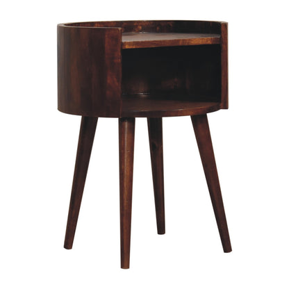 Camden Chestnut Round Open Nightstand