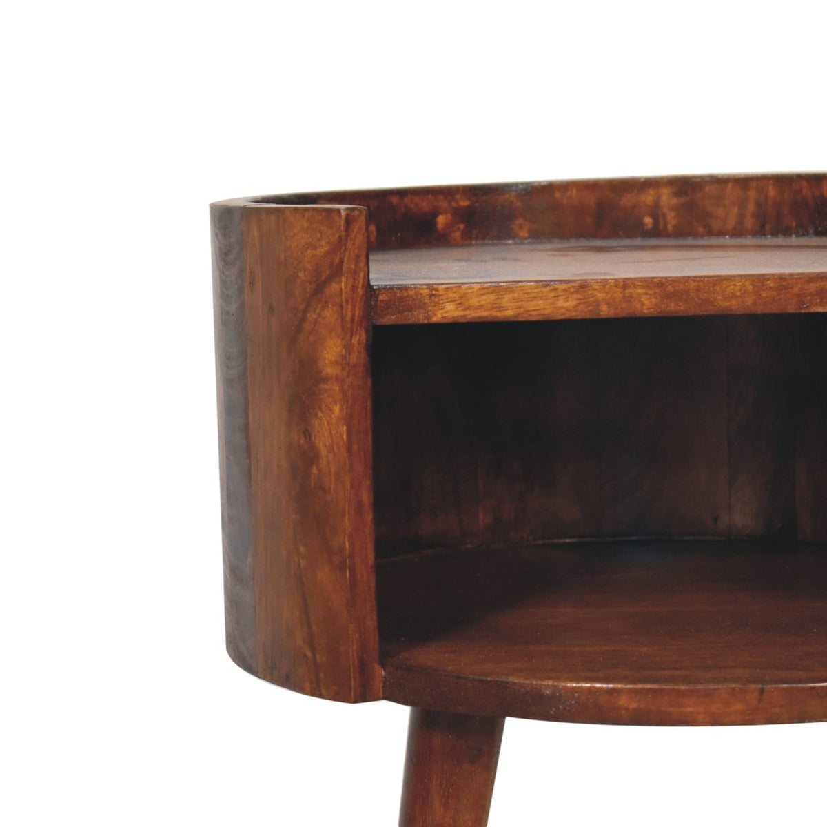Camden Chestnut Round Open Nightstand
