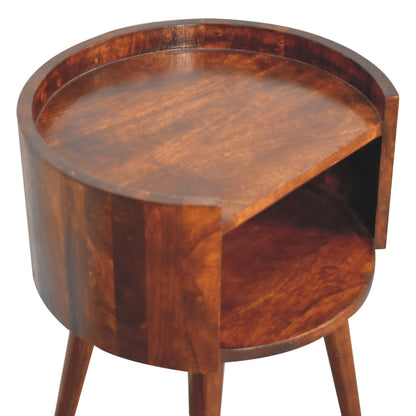 Camden Chestnut Round Open Nightstand