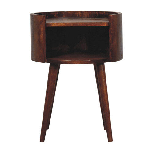 Camden Chestnut Round Open Nightstand