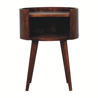 Camden Chestnut Round Open Nightstand