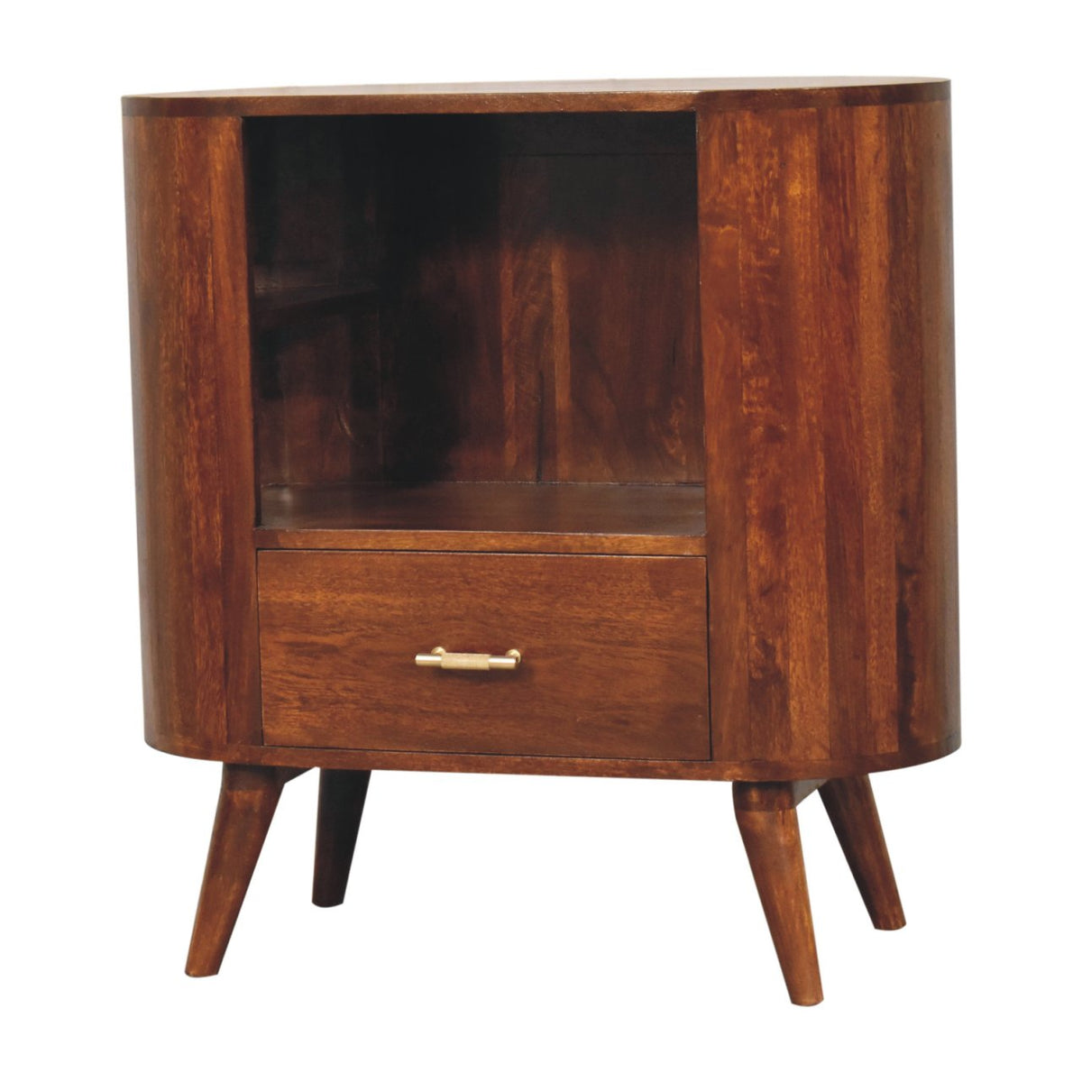 Camden Chestnut Open Slot Storage Cabinet