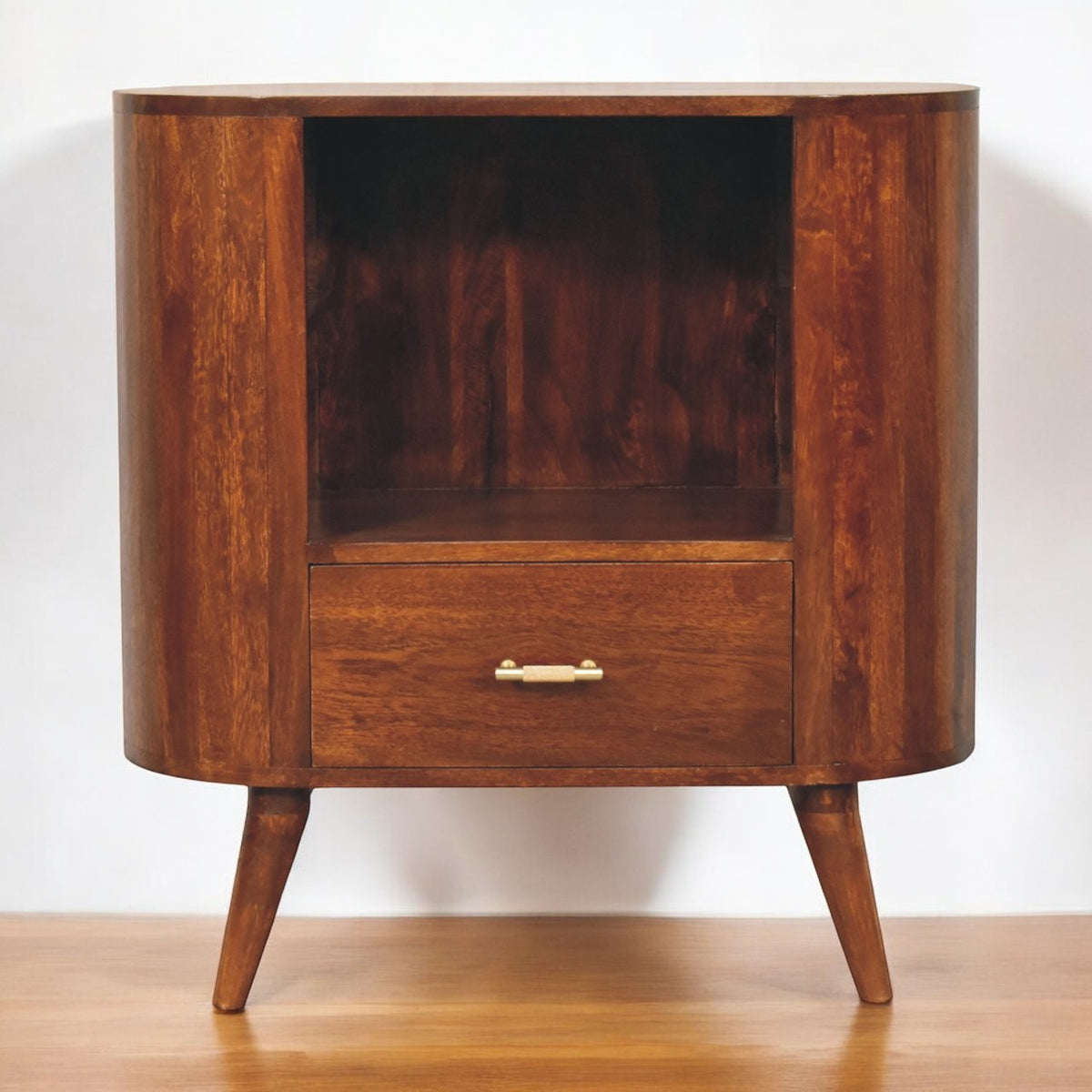 Camden Chestnut Open Slot Storage Cabinet
