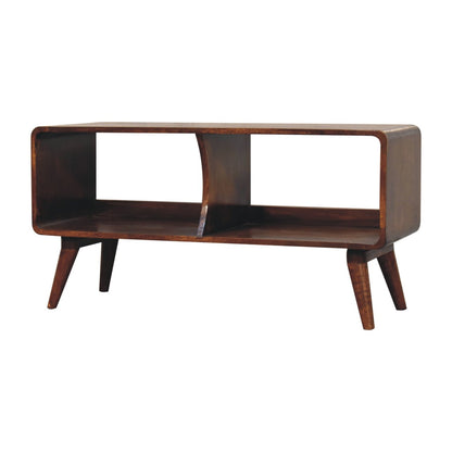 Big Sur Curved Chestnut 2 Slot Media Unit