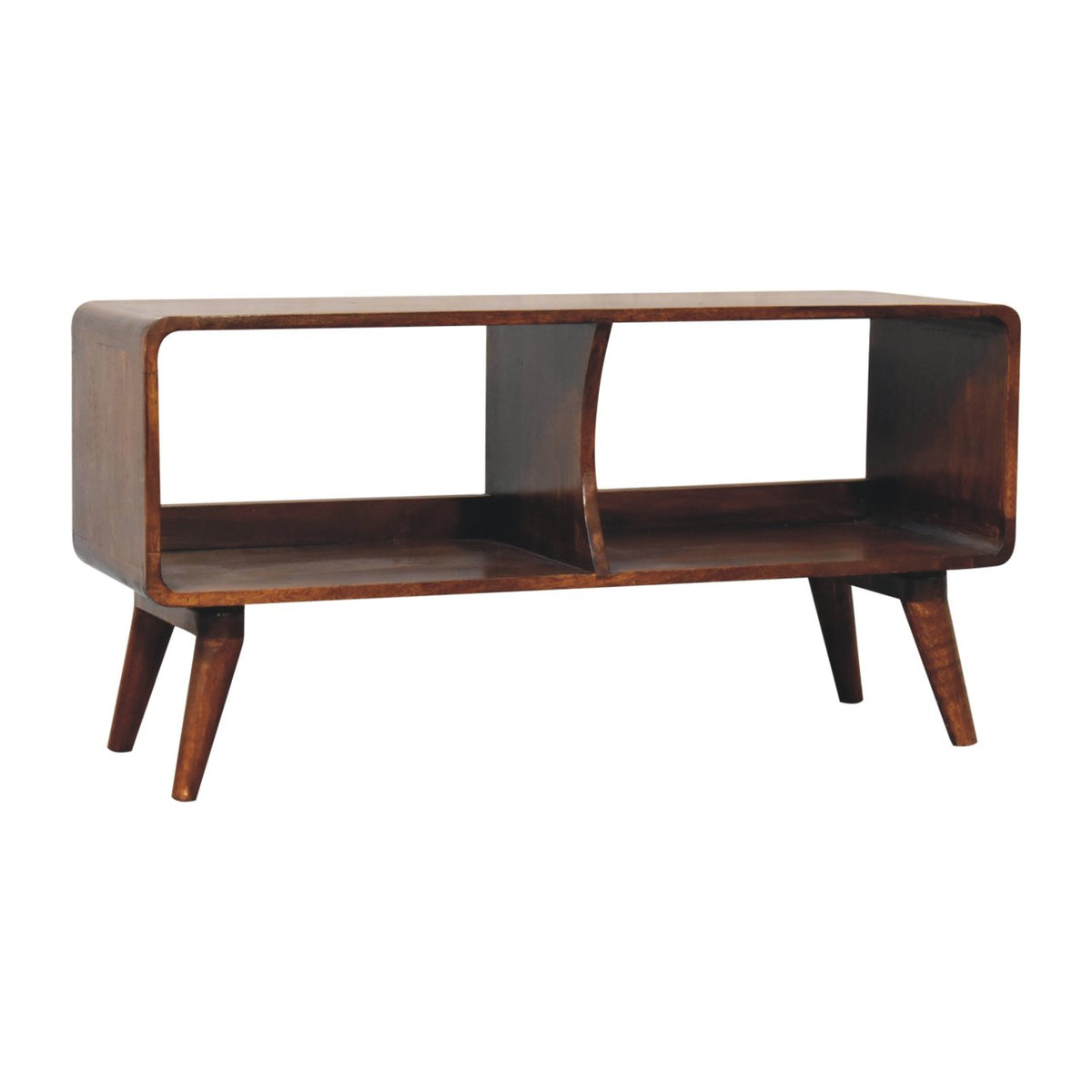 Big Sur Curved Chestnut 2 Slot Media Unit