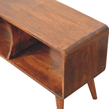 Big Sur Curved Chestnut 2 Slot Media Unit