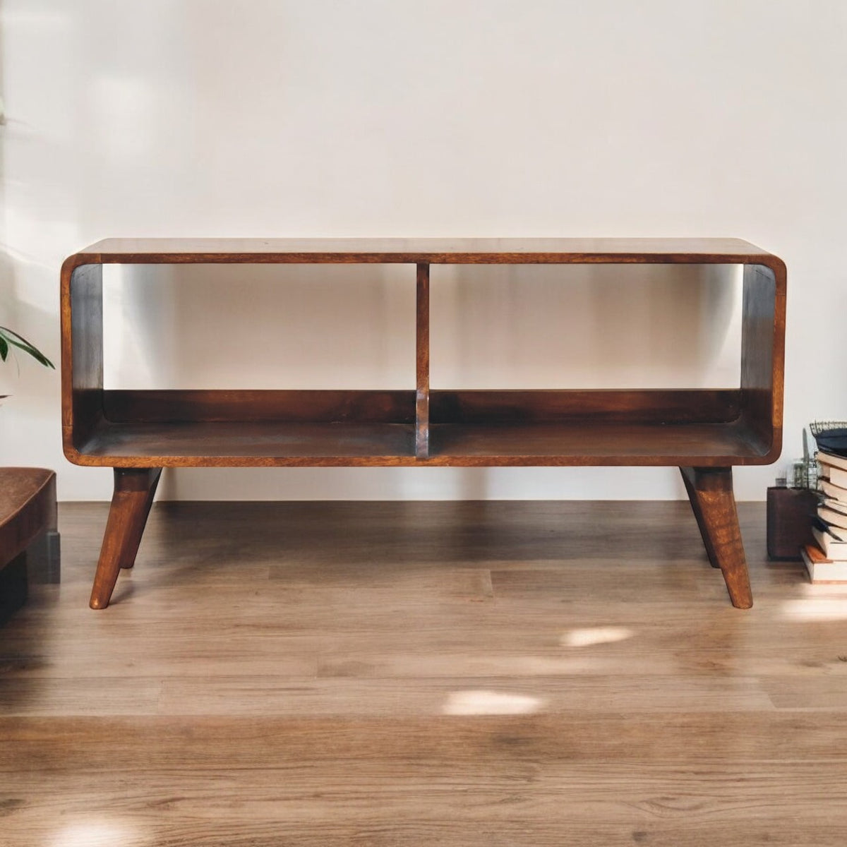 Big Sur Curved Chestnut 2 Slot Media Unit