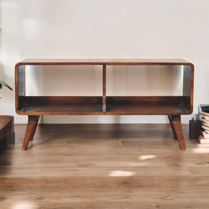 Big Sur Curved Chestnut 2 Slot Media Unit