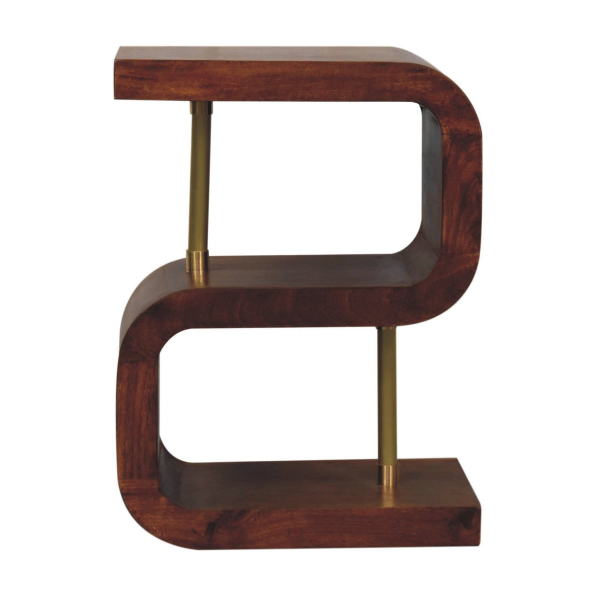 Chestnut Ridge S-Curve Brass Open Nightstand