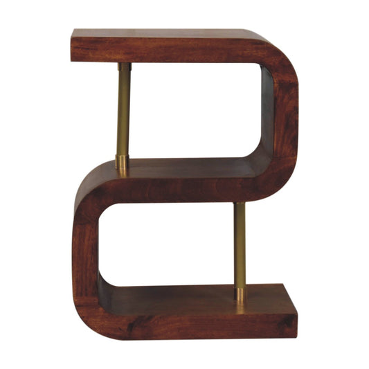 Chestnut Ridge S-Curve Brass Open Nightstand