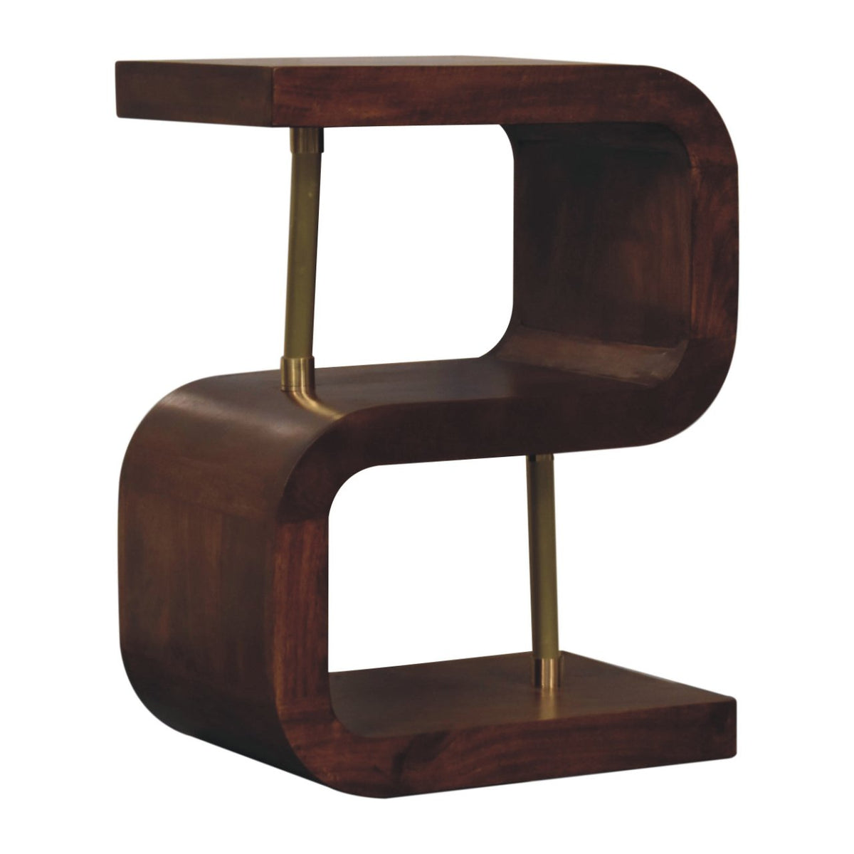 Chestnut Ridge S-Curve Brass Open Nightstand