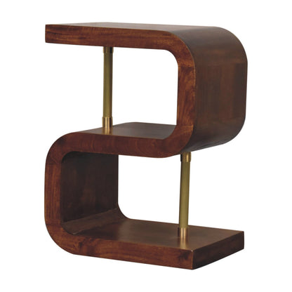 Chestnut Ridge S-Curve Brass Open Nightstand