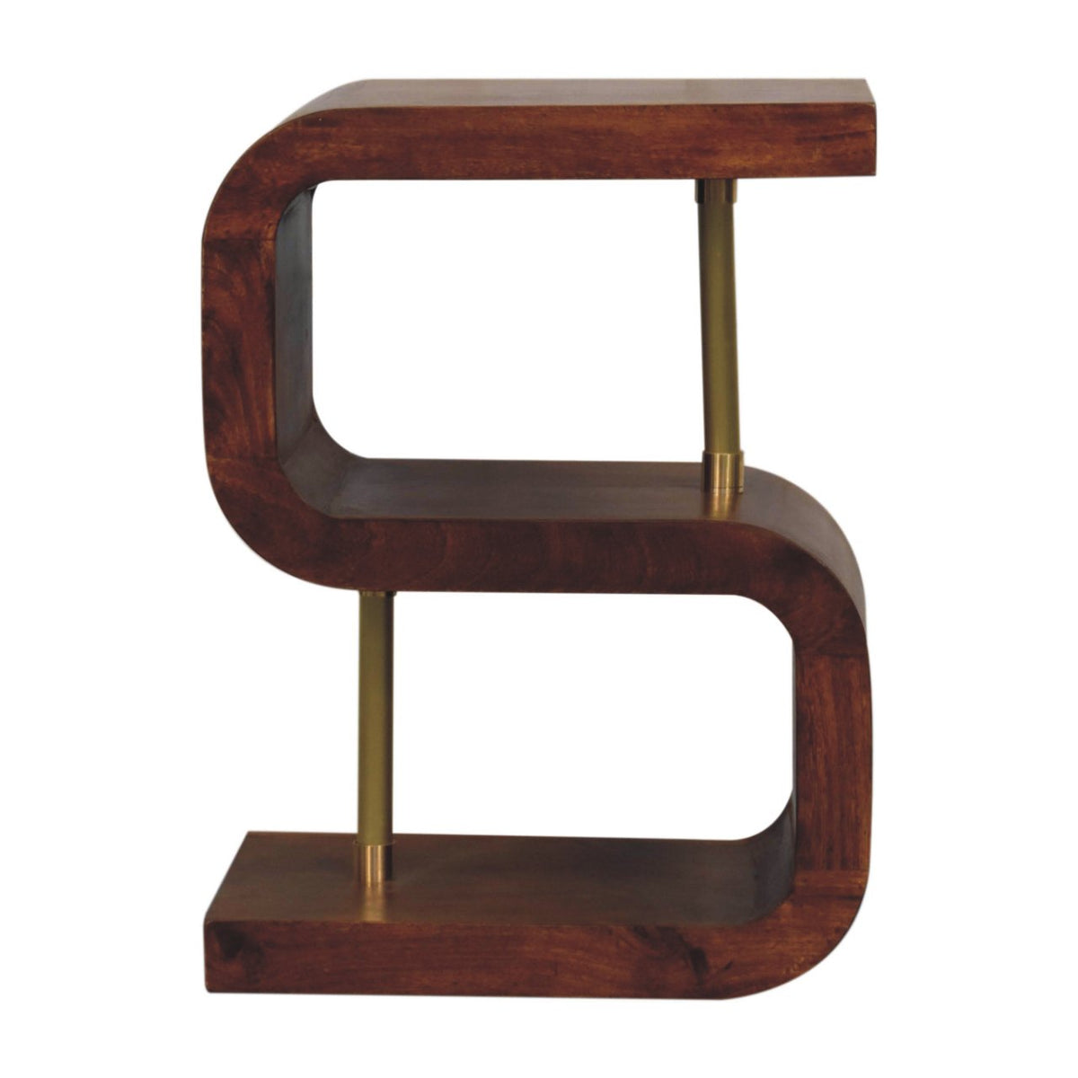 Chestnut Ridge S-Curve Brass Open Nightstand