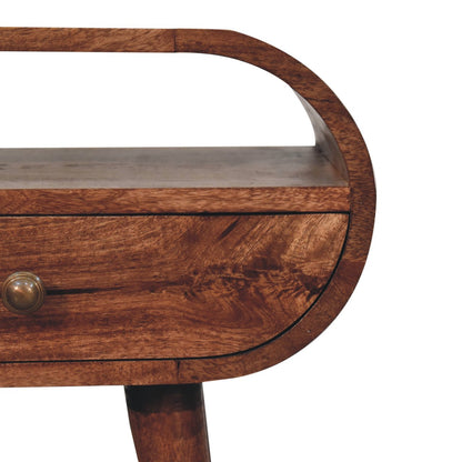 Carmel Circular 1 Drawer Wood Nightstand