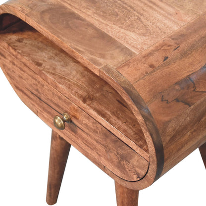Carmel Circular 1 Drawer Wood Nightstand