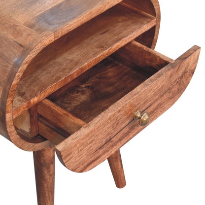 Carmel Circular 1 Drawer Wood Nightstand