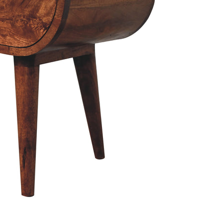 Carmel Circular 1 Drawer Wood Nightstand